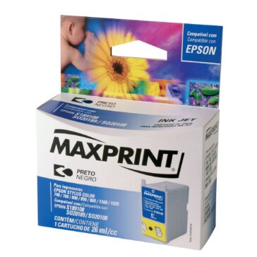 Cartucho P&B da Maxprint para os modelos 700, 800 e 1000 da Epson