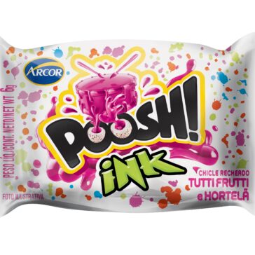 Arcor lança Poosh Ink com sabor de Tutti Frutti com menta