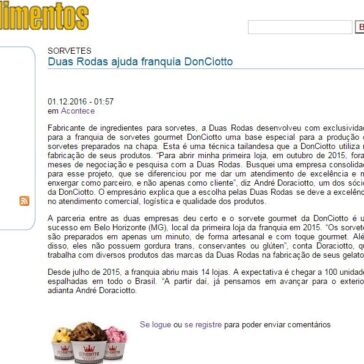 Duas Rodas ajuda franquia DonCiotto – Brasil Alimentos
