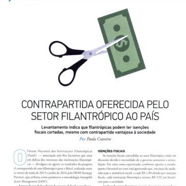 CONTRAPARTIDA OFERECIDA PELO SETOR FILANTRÓPICO AO PAÍS – Revista Filantropia