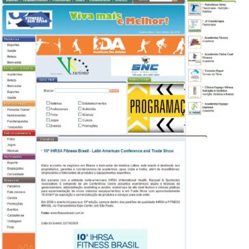 10ª IHRSA Fitness Brasil – Latin American Conference and Trade Show – Site – Fitness e Bem Estar