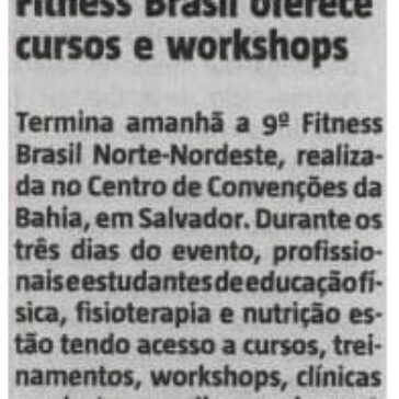 Fitness Brasil oferece cursos e workshops – Jornal – A Tarde – Página 02