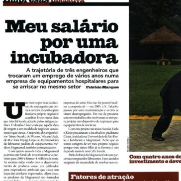 Meu salário por uma incubadora – Revista – Exame PME – Páginas 44 e 45