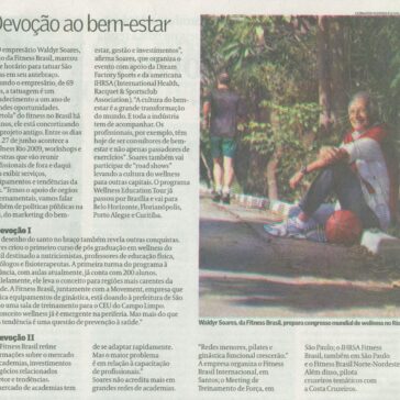 Devoção ao bem-estar – Jornal – Valor Econômico – Página B5