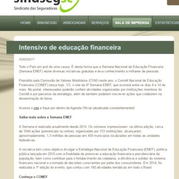 Intensivo de educação financeira – Sindseg