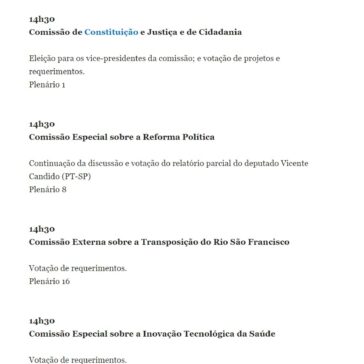 Agenda da semana – JusBrasil