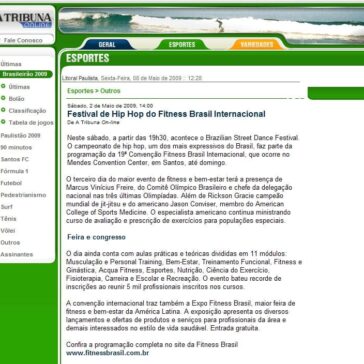 Festival de Hip Hop do Fitness Brasil Internacional – Site – A tribuna
