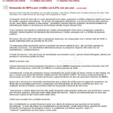 Demanda de MPEs por crédito cai 6,8% em um ano – Site – Protec
