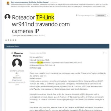 Roteador TP-Link wr941nd travando com cameras IP – Clube do Hardware