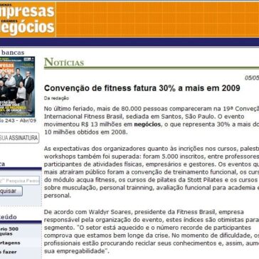 Convenção de fitness fatura 30% a mais em 2009 -Site – Pequenas Empresas Grandes Negócios