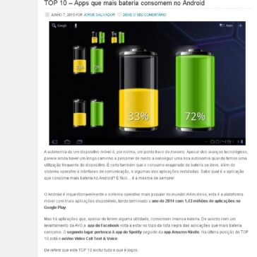 TOP 10 ? Apps que mais bateria consomem no Android – Inforsalvador