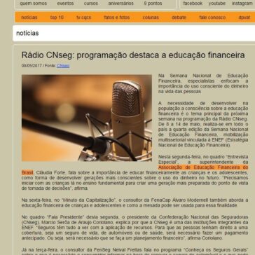 Rádio CNseg: programação destaca a educação financeira – CQC