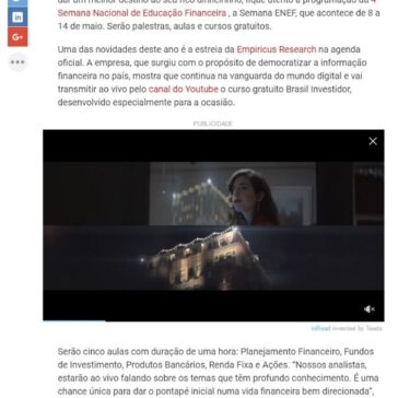 Curso Brasil Investidor estará disponível na 4ª Semana Nacional de Educação Financeira – Exame