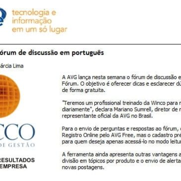 AVG lança fórum de discussão em português – Site – Baguete