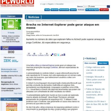 Brecha no Internet Explorer pode gerar ataque em massa – Site – PC World