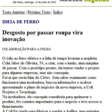 Desgosto por passar roupa vira inovação – Site – Folha de S.Paulo