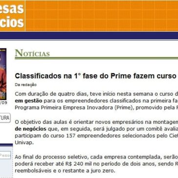 Classificados na 1° fase do Prime fazem curso – Site – PEGN