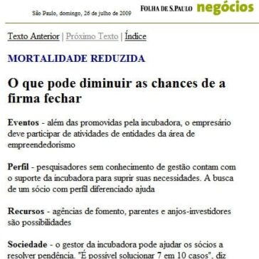 O que pode diminuir as chances de a firma fechar – Site – Folha de S.Paulo