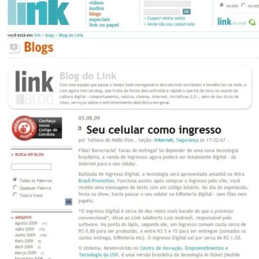 Seu celular como ingresso – Site – Blog do Link