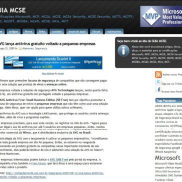 AVG lança antivírus gratuito voltado a pequenas empresas – Site – Guia MCSE