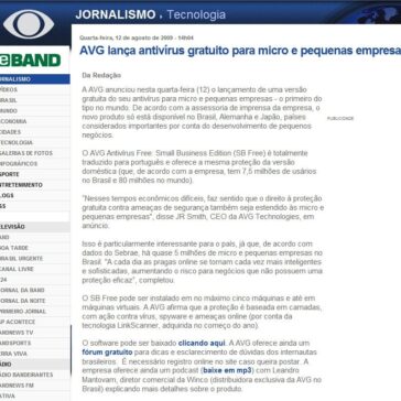 AVG lança antivírus gratuito para micro e pequenas empresas – Site – eBand