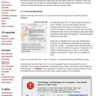 Pacotão de segurança: vírus em Mac, em ‘MP9’ e no Orkut – Site – G1