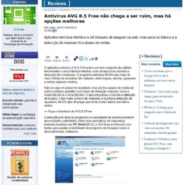 Antivirus AVG 8.5 Free não chega a ser ruim, mas há opções melhores – Site – PC World