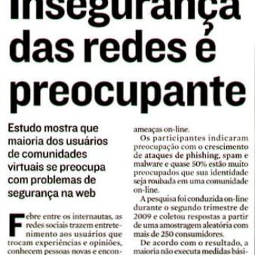Insegurança das redes é preocupante – Jornal – A Tribuna de Vitoria