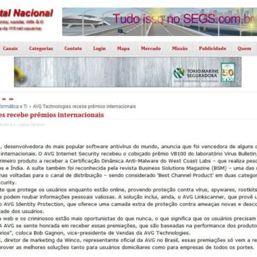 AVG Technologies recebe prêmios internacionais – Site – Segs
