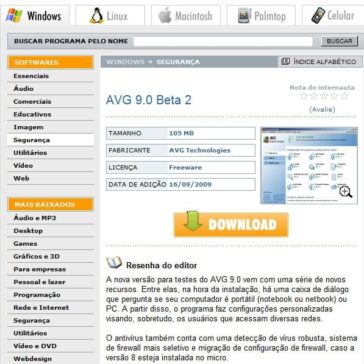 AVG 9.0 Beta 2 – Site – UOL Downloads