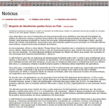 Negócio de biociências ganha força no País – Site – Protec