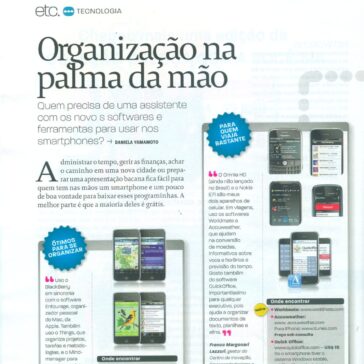 Organização na palma da mão – Revista – Você SA – Páginas 96 e 97