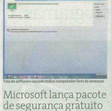 Microsoft lança pacote de segurança gratuito – Jornal – Folha de São Paulo – Página F3