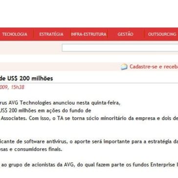 AVG recebe investimento de US$ 200 milhões – Site – TI Inside