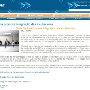 Rede Paulista promove integração das incubadoras – Site – Portal Sebrae SP