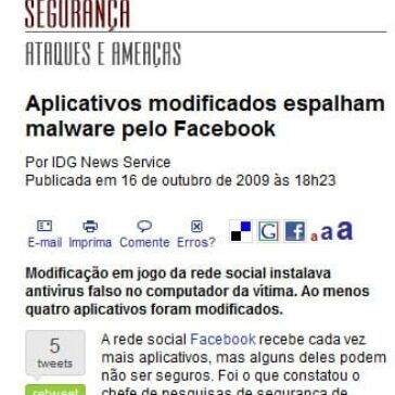 Aplicativos modificados espalham malware pelo Facebook – Site – IDG Now