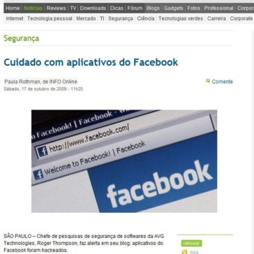 Cuidado com aplicativos do Facebook – Site – Info Plantão