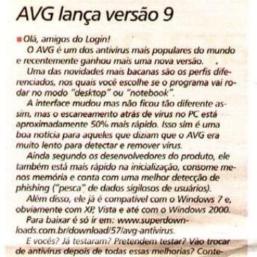 AVG lança versão 9 – Jornal – Extra