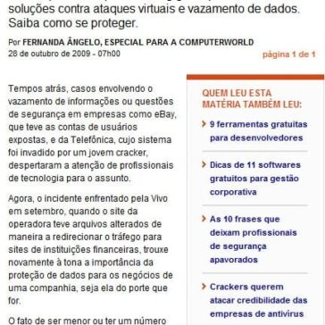 Segurança deve ser foco de pequenas e médias empresas – Site – Computerworld
