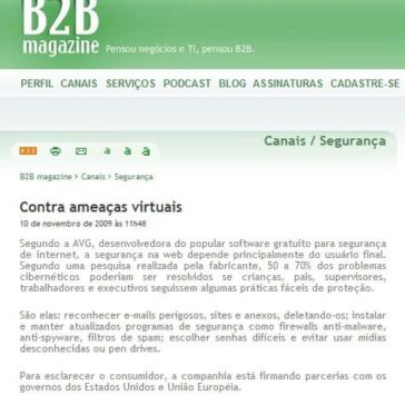 Contra ameaças virtuais – Site – B2B