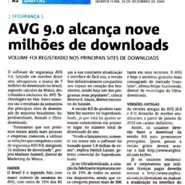 AVG 9.0 alcança nove milhões de downloads – Jornal – Gazeta de Alagoas