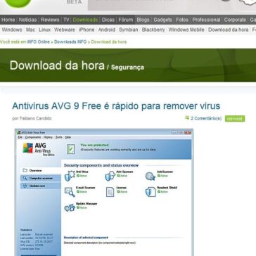 Antivírus AVG 9 Free é rápido para remover vírus – Site – Info Downloads