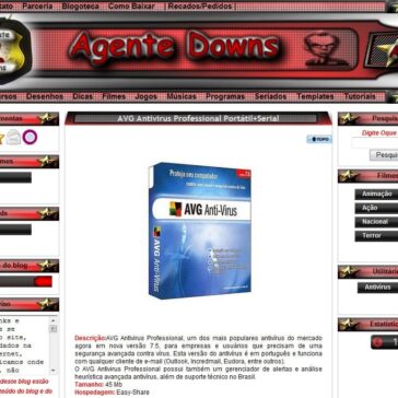 AVG Antivirus Professional Portátil+Serial – Site – Agente Downs