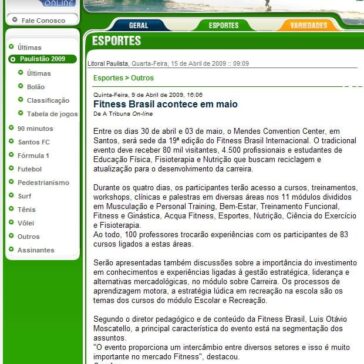 Fitness Brasil acontece em maio – Site – A Tribuna