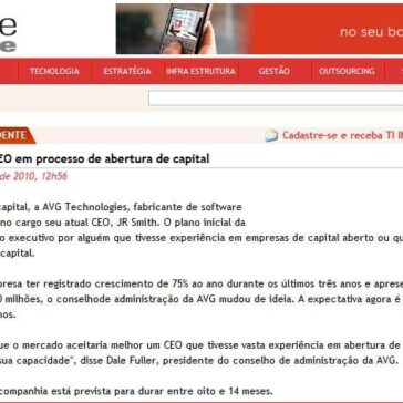 AVG decide manter CEO em processo de abertura de capital – Site – Ti Inside