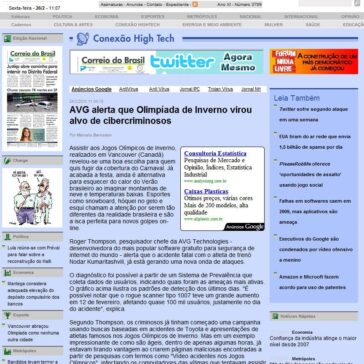 AVG alerta que Olimpíada de Inverno virou alvo de cibercriminosos – Site – Correio do Brasil