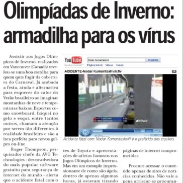 Olimpíadas de Inverno: armadilha para os vírus – Jornal – Correio do Estado – Página 03