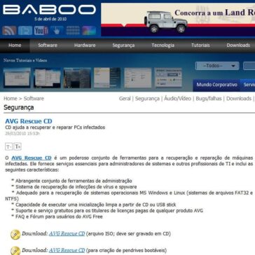 AVG Rescue CD – Site – Baboo