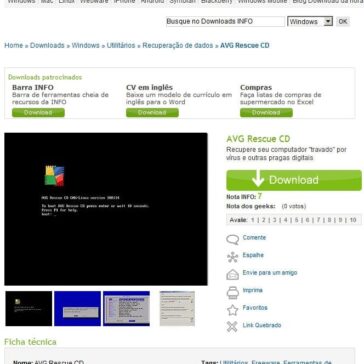 AVG Rescue CD – Site – Info Downloads