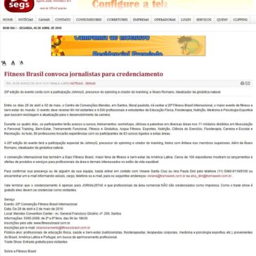 Fitness Brasil convoca jornalistas para credenciamento – Segs